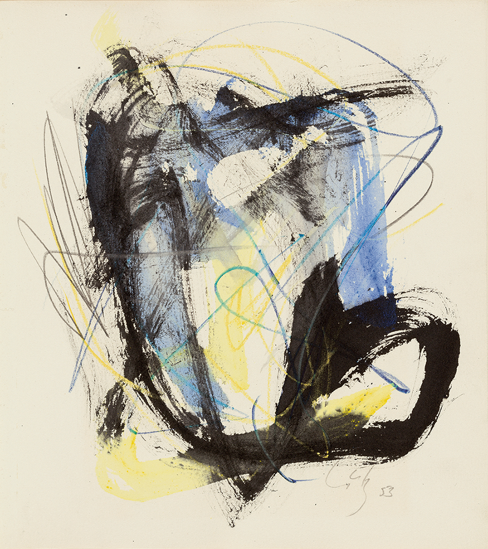 o.T. 1953 26,0×21,0 cm Aquarell mit Farbkreiden Städel SG_4150D_D