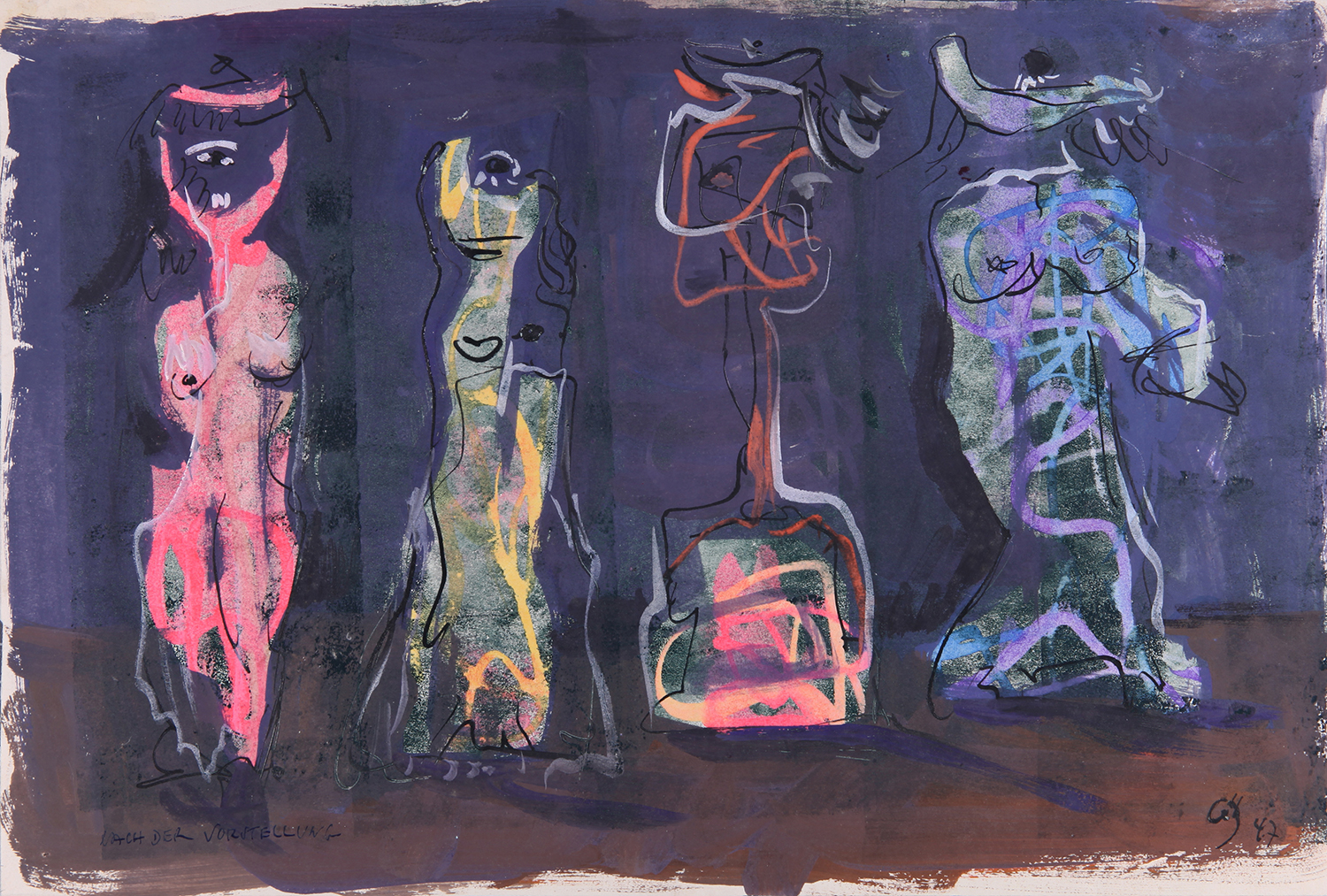 NACH DER VORSTELLUNG 1947 24,4 x 36,0 cm Gouache auf Druckfareben IMG_2913