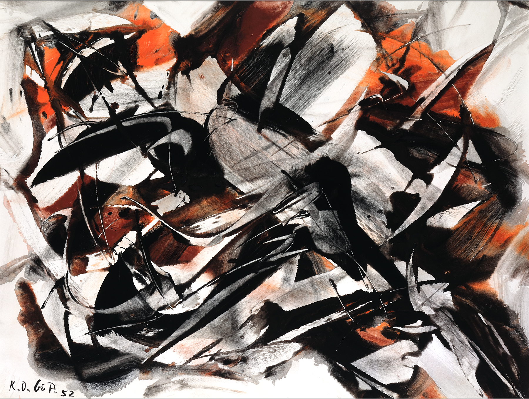 o.T. 1952 39x53cm Gouache auf Bütten Ekta K1O2B1