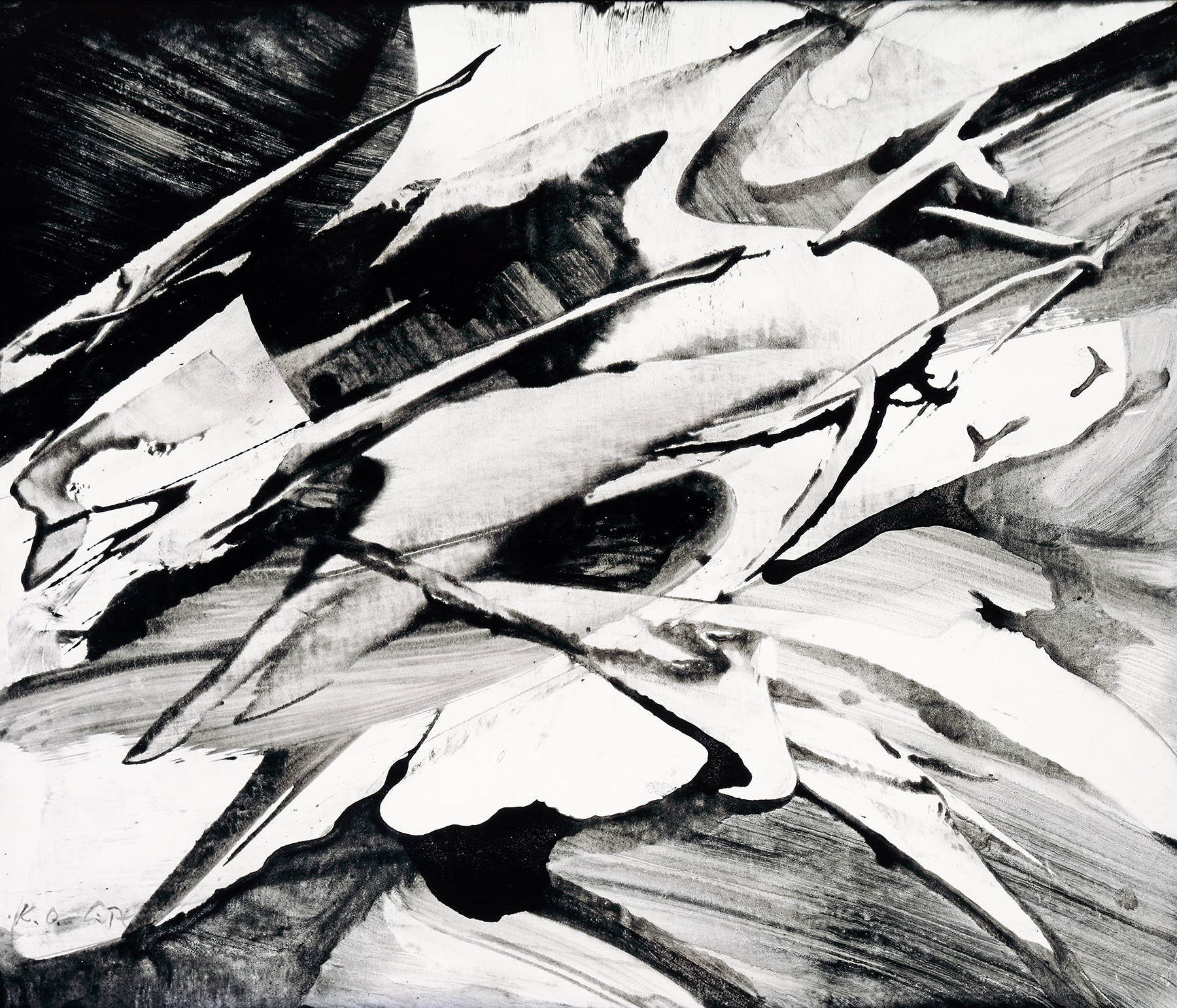 o.T. 1993 60x70cm MT auf Papier auf Lwd K4SoB8 a