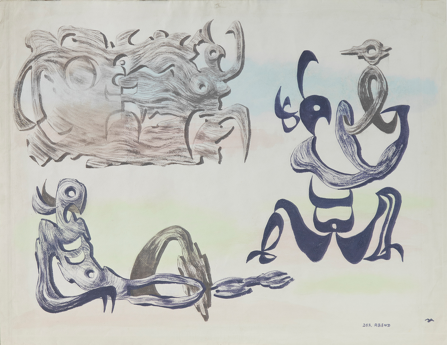 Der Abend Tempera, 57,5 x 75 cm Datei von der Heyd Museum 7776kmv1946-47-14
