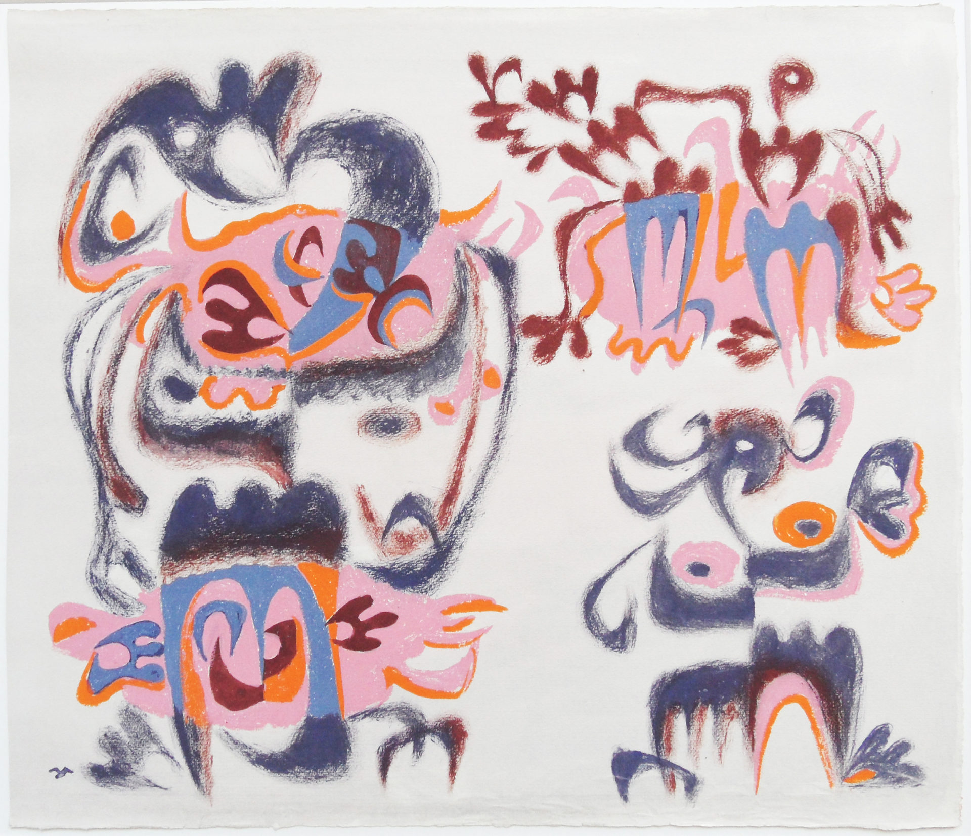 Geschmückte III 1946 49,5 x 57,5 cm Tempera auf Papier Slg Ciesilski Kunstraum Limes Kühl Dresden SAM_6473