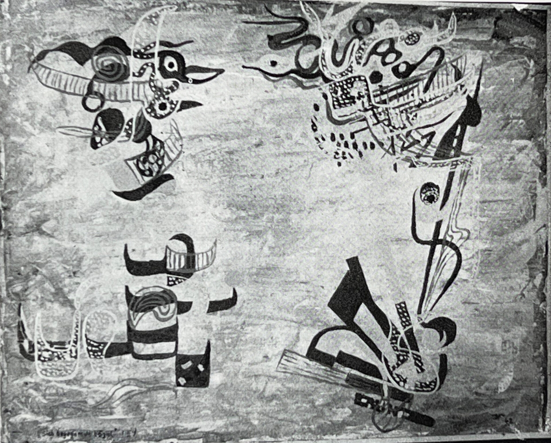 ok 1942 Sich begegnende Vögel 34x43cm Tempera IMG_2335